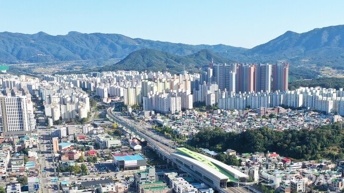 춘천지역 한 아파트 밀집단지. (사진=박지영 기자)