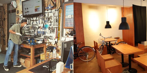 박선우 대표가 자전거 카페 ‘차원’ 오픈 준비에 한창이다. (사진=박선우 대표 제공, 신초롱 기자)